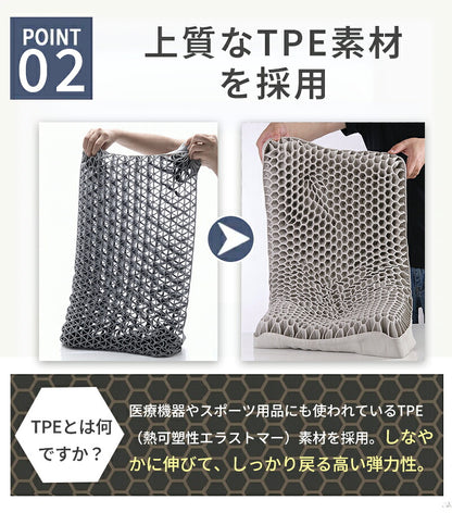 枕 TPE枕 エアログリッド枕 高反発枕 枕カバー付 横向き寝用枕 首サポート 首が痛くなりにくい 首こり 肩こり ストレートネック 寝返り 仰向け 横寝 うつぶせ寝 いびき対策 快眠 ジェル 柔らかい 通気性抜群 洗える 寝具 健康グッズ シルク枕カバー プレゼント ギフト