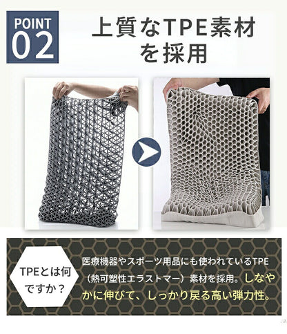 枕 TPE枕 エアログリッド枕 高反発枕 枕カバー付 横向き寝用枕 首サポート 首が痛くなりにくい 首こり 肩こり ストレートネック 寝返り 仰向け 横寝 うつぶせ寝 いびき対策 快眠 ジェル 柔らかい 通気性抜群 洗える 寝具 健康グッズ シルク枕カバー プレゼント ギフト