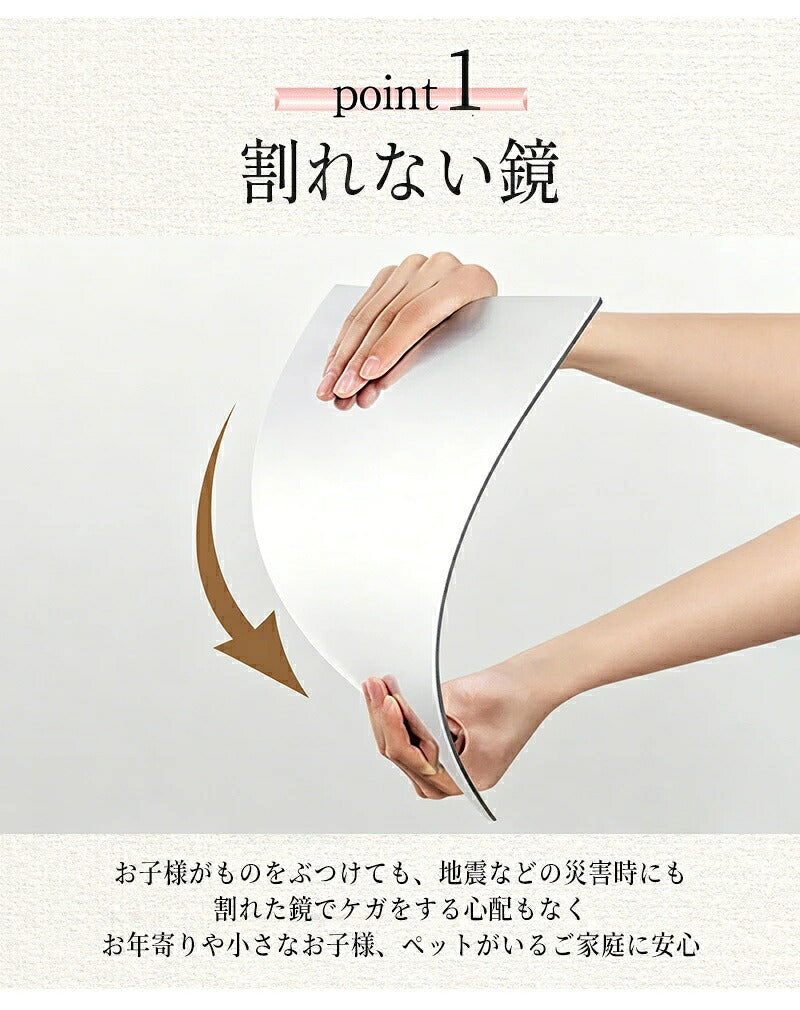 割れない鏡 全身鏡 アクリルミラー 30cm×30cm 10枚セット 貼る鏡 姿見鏡 ミラー 直角 丸角 飛散防止 二次災害防止 ケガ防止 穴あけ不要 賃貸OK 貼付け可能 両面シール付き 軽量 省スペース スクエアカット シート