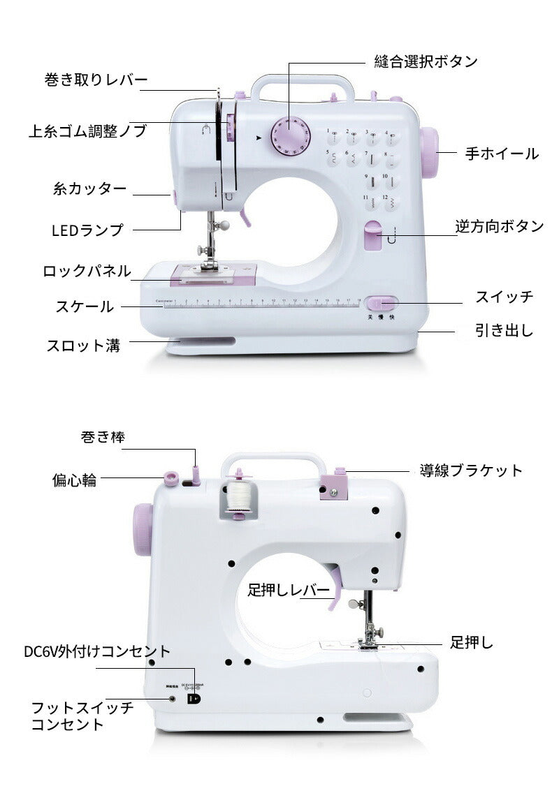 【32点豪華セット付き】電動ミシン コンパクトミシン 初心者 コンパクト ミシン 本体 手作り  電子ミシン PSE認証済 電子ミシンコンピュータミシン 使いやmishin-001