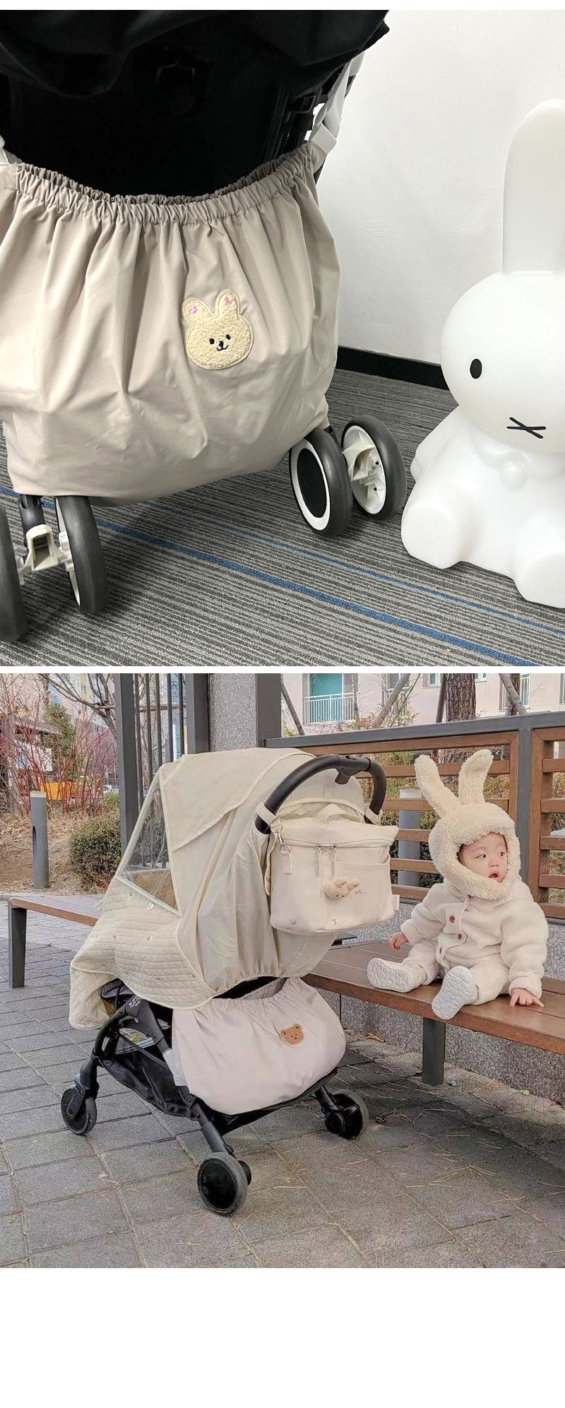 アンダーバッグ  ベビーカーバッグ ベビーカー用品 ベビーカーバック ベビーカー 大容量 防水 ブラック バッグ 赤ちゃん くま 韓国  収納バッグ グッズ かわいい 便利 収納 多機能 バギーバッグ 転倒防止