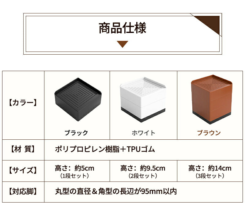 洗濯機 かさ上げ台 置き台 【4個入り】防振 防振ゴム 冷蔵庫 洗濯機置き台 高さ調整 底上げ 乾燥機 ドラム式 かさ上げ 足 防水 机 ベッド 洗濯機用 パン 台 継ぎ脚  防音 騒音対策 嵩上げ 防水パン 掃除 脚 継ぎ足し 1段 2段 3段
