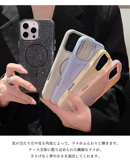 iPhone17 ケース iPhone16 ケース iPhone14 ケース iPhoneケース スマホケース カバー MagSafe対応 マグセーフ対応 キラキラ ラメ ケース 韓国 おしゃれ 女子 カメラ保護 耐衝撃 スリム 指紋防止 滑り止め 黄変防止