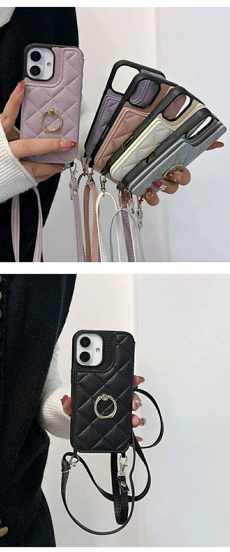 iphone16 ケース ショルダー iPhone16pro iPhone15 iPhone14 iPhone13 スマホショルダー キルティングケース カードケース付き カメラ保護 黄変防止 スタンド機能 iPhone15Pro iPhone15ProMAX iPhone16 iPhone16Pro