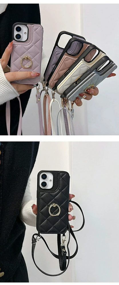 iphone16 ケース ショルダー iPhone16pro iPhone15 iPhone14 iPhone13 スマホショルダー キルティングケース カードケース付き カメラ保護 黄変防止 スタンド機能 iPhone15Pro iPhone15ProMAX iPhone16 iPhone16Pro