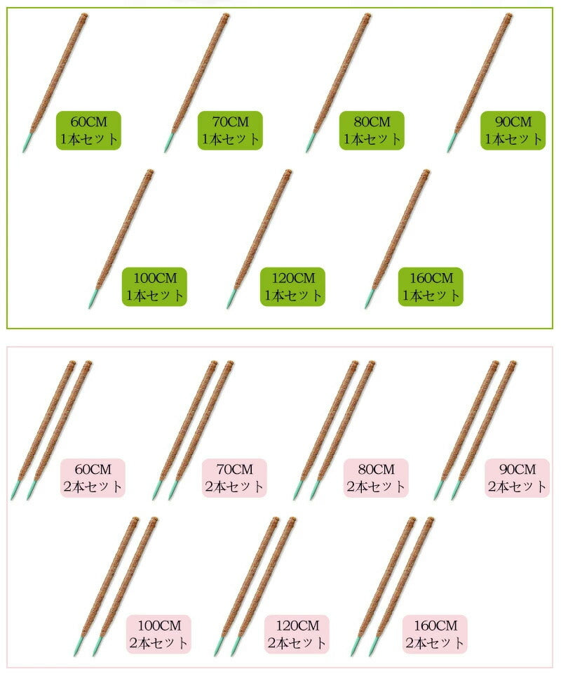 観葉植物 支柱 園芸支柱 曲げられる ココスティック モンステラ支柱 モンステラ 園芸用 植物 ココナッツ支柱 つる性植物 植物サポート ヘゴ支柱 ココナッツ 園芸支柱パーツ フラワースタンド 2本入り ポトス モスポール