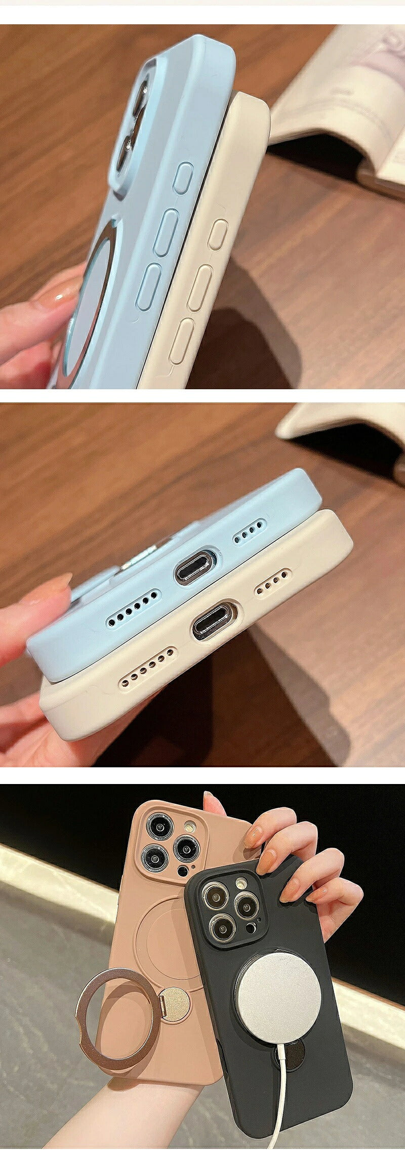 MagSafe ケース iPhone17 リング付きケース iPhone17Pro ケース MagSafe ストラップ マグセーフ スタンド iPhone16 ケース iPhone16Pro ケース スマホショルダー iPhone15 ケース カメラ保護 スタンド機能 携帯ケース スマホケース 韓国 おしゃれ