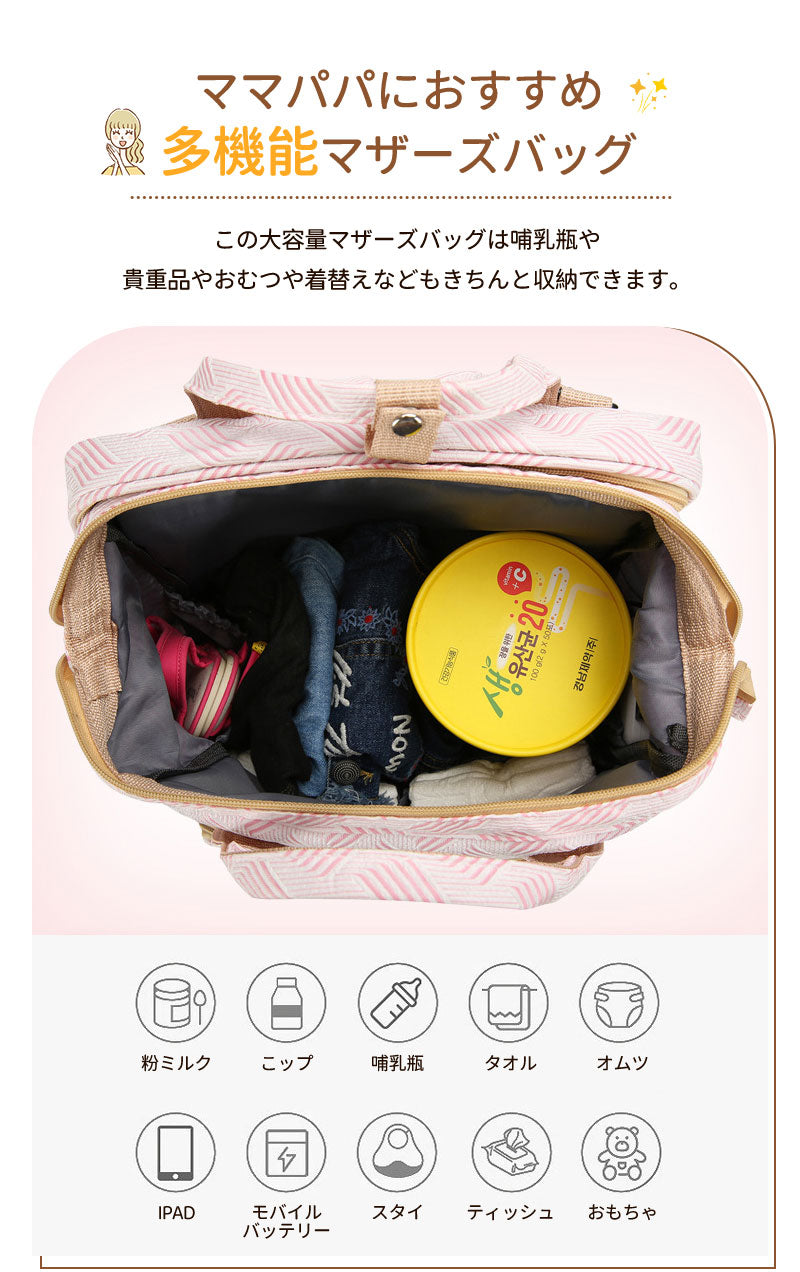 マザーズバッグ リュック ママバッグ  ベビーベッド マザーズリュック  軽量 大容量 ポータブルベビーベッド おむつ交換  蚊帳付き USBポート添い寝 折りmummy-bag-04