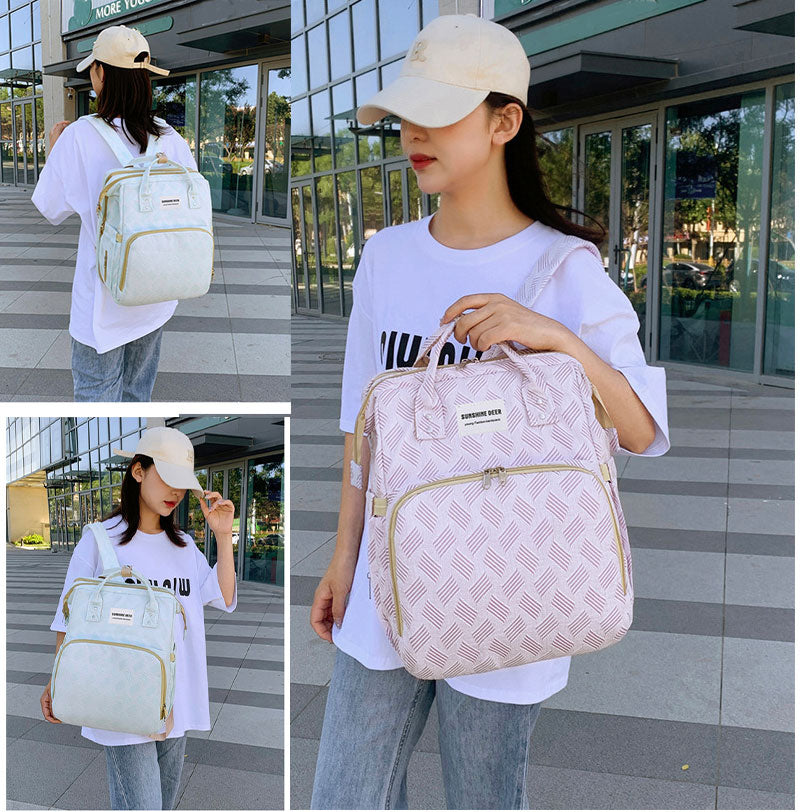 マザーズバッグ リュック ママバッグ  ベビーベッド マザーズリュック  軽量 大容量 ポータブルベビーベッド おむつ交換  蚊帳付き USBポート添い寝 折りmummy-bag-04