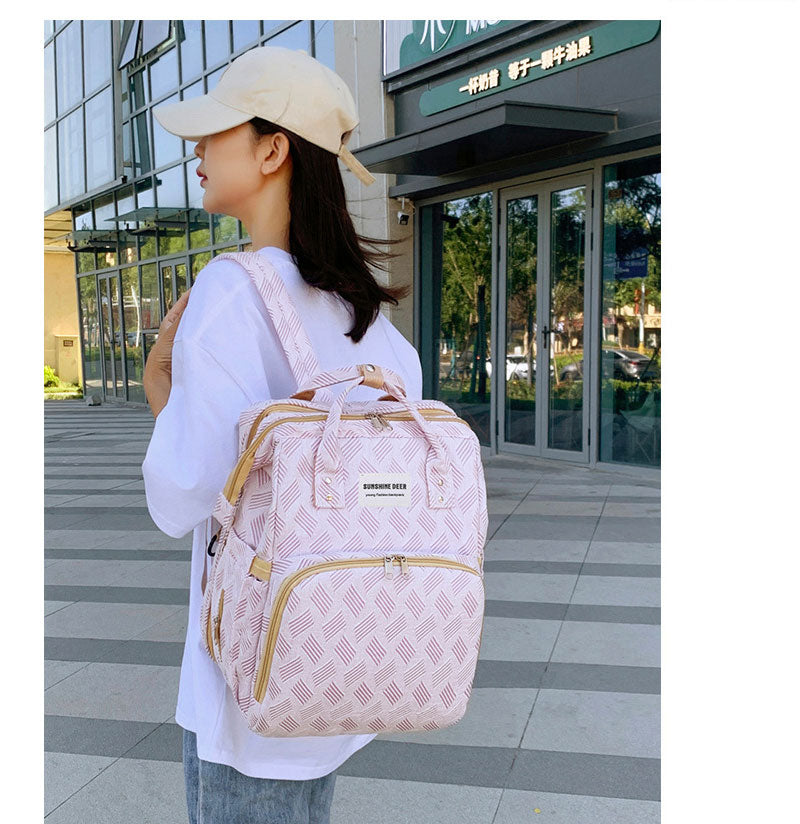 マザーズバッグ リュック ママバッグ  ベビーベッド マザーズリュック  軽量 大容量 ポータブルベビーベッド おむつ交換  蚊帳付き USBポート添い寝 折りmummy-bag-04