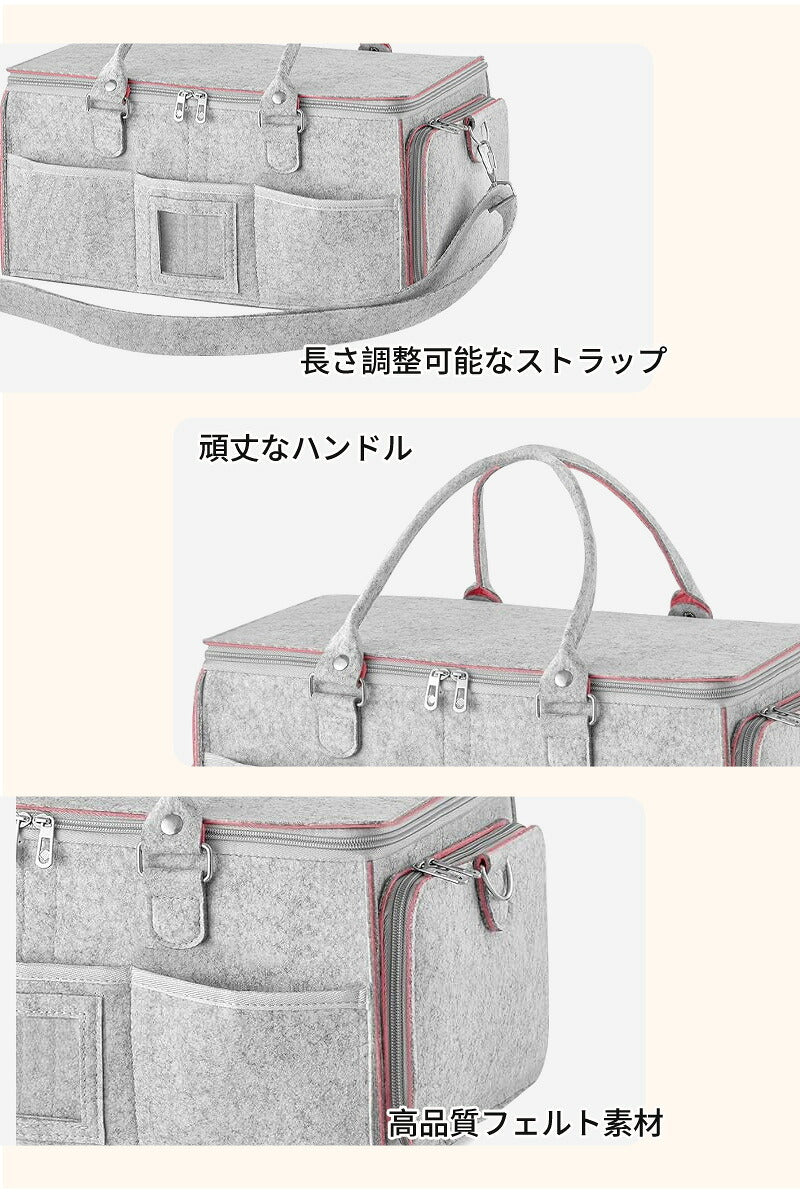 おむつストッカー オムツストッカー おむつケース 収納ケース 収納力抜群 収納 蓋つき / 蓋付き 大容量 便利  ママ プレママ 仕切り 折りたたみ 小物入れ フェルト 赤ちゃん ベビー用品 出産準備 妊娠  育児 シンプル