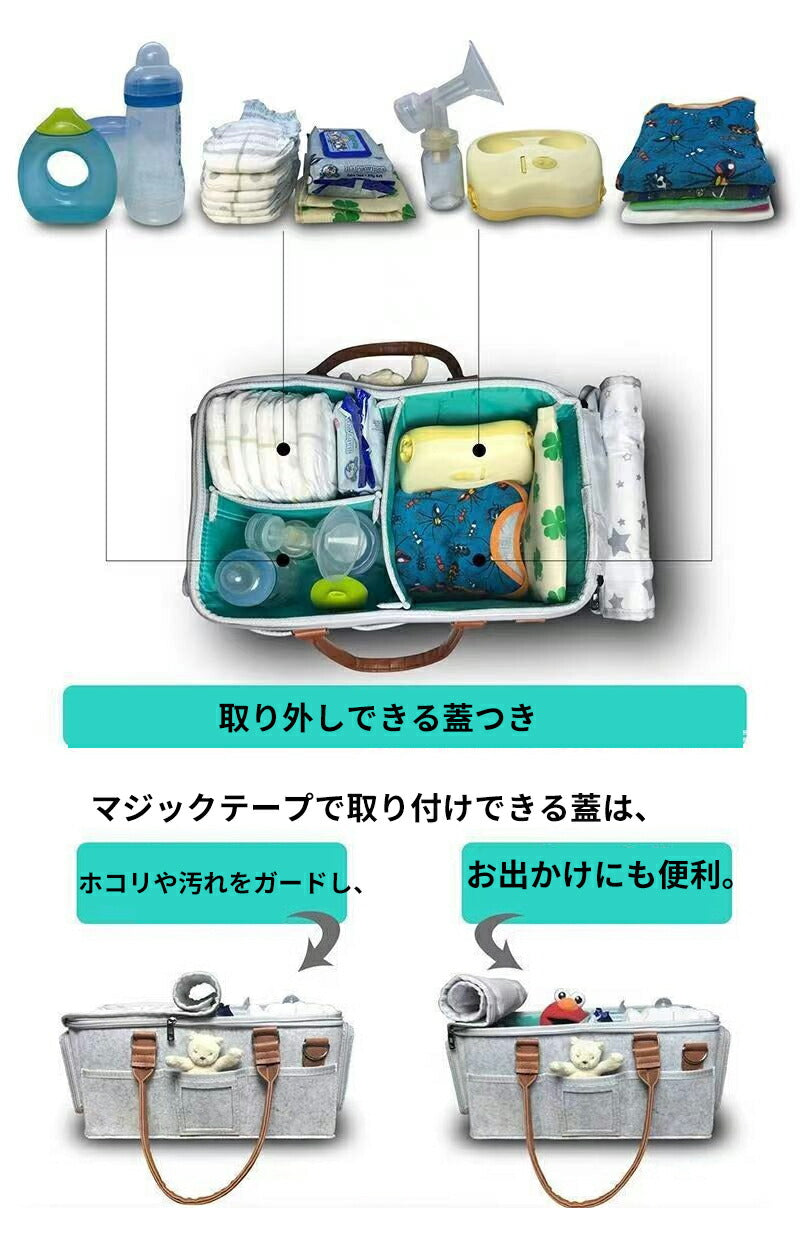 おむつストッカー 蓋つき オムツストッカー ベビー用品収納ケース オムツ バッグ ボックス ケース 大容量 仕切り オムツケーキ おむつ 蓋付き ふたつき フタniaobulan-001