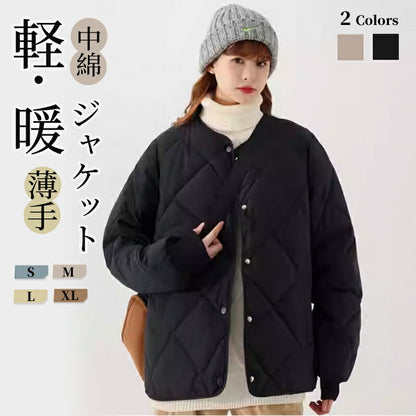 コート ジャケット レディース コート 中綿 ショット 冬 キルティング ジャケット アウター 軽量 羽織り 長袖 ジャケット 防寒 大きいサイズ ゆったり 体nsmf-001
