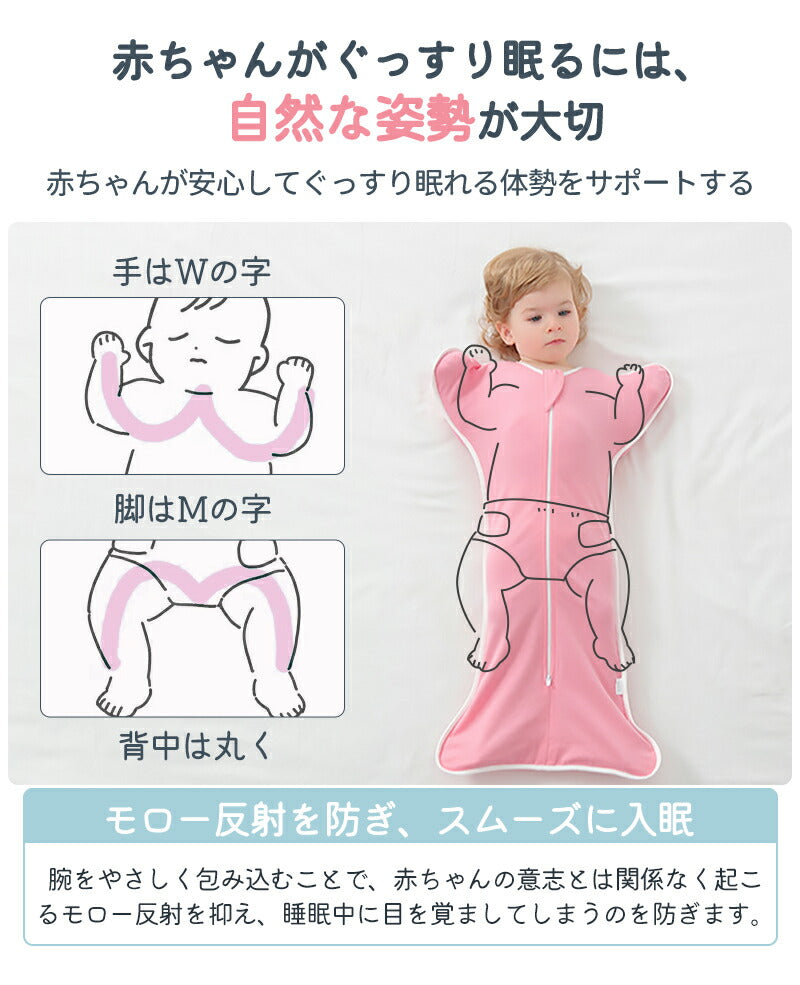 おくるみ スワドル ベビー コットン 赤ちゃん スリーパー 寝返り対策 安眠 夜泣き対策 モロー反射 寝かしつけ 黄昏泣き 通気 敏感肌 ベビー服 出産祝い 静電気防止 新生児 女の子 男の子