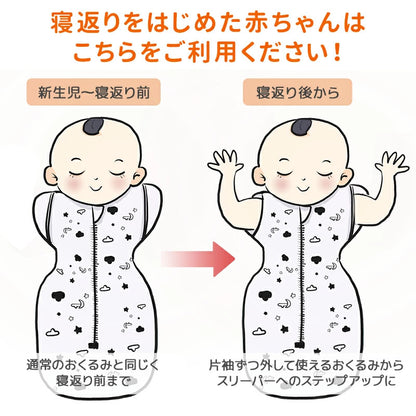 おくるみ ベビー スワドル 着る 手が出せる スリーパー 安眠  モロー反射 出産祝い 赤ちゃん スワドル 寝袋 ぐずり 夜泣き対策 奇跡のおくるみ 可愛い 新生児 おくるみ秋冬 シンプル おしゃれ 寝かしつけ 安眠スワドル 新生児 秋 冬