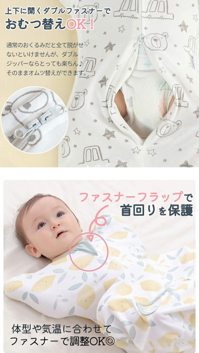【クーポン利用で1,680円~★20日終了！】【強化版 手が出せる】スワドル 赤ちゃん おくるみ 夏 ベビー スリーパー 手が出せる 綿100% 安眠 新生児 okurumi-009