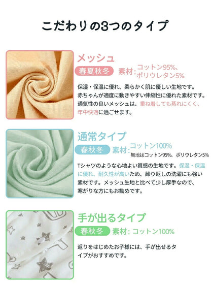 スワドル 赤ちゃん おくるみ 夏 ベビー スリーパー 手が出せる 綿100% 安眠 新生児 寝かしつけ 出産祝い フォーシーズン 夜泣き対策 モロー反射 熟睡 夜泣き 女の子 男の子 着るおくるみ メッシュ素材 コットン【強化版 手が出せる】