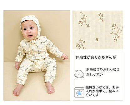 ロンパース ベビー 長袖 赤ちゃん ファスナー 子供服 秋 冬 ベビー服 男の子 女の子 秋冬 前開き カバーオール 新生児 ジップアップ 足つき 長ズボン チャック ジッパー ボディスーツ 長袖ロンパース 退院着 防寒