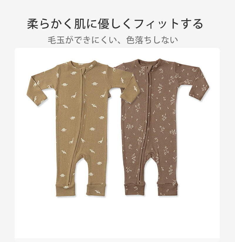 ロンパース ベビー 長袖 赤ちゃん ファスナー 子供服 秋 冬 ベビー服 男の子 女の子 秋冬 前開き カバーオール 新生児 ジップアップ 足つき 長ズボン チャック ジッパー ボディスーツ 長袖ロンパース 退院着 防寒