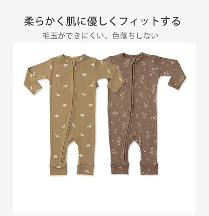 ロンパース ベビー 長袖 赤ちゃん ファスナー 子供服 秋 冬 ベビー服 男の子 女の子 秋冬 前開き カバーオール 新生児 ジップアップ 足つき 長ズボン チャック ジッパー ボディスーツ 長袖ロンパース 退院着 防寒