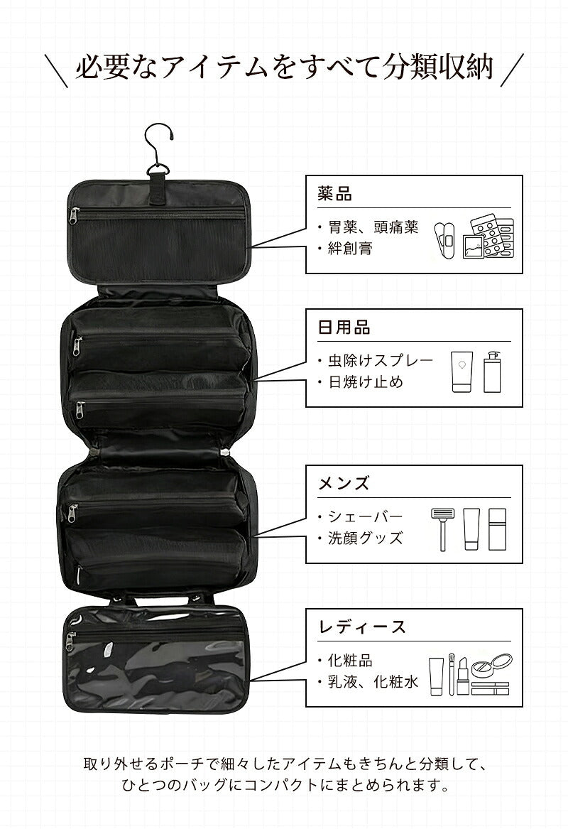 ポーチ 収納 トラベルポーチ 旅行 トラベル メッシュ かわいい 小物入れ 取り外し 化粧ポーチ 大容量 吊り下げ フック 小さめ スキンケア 洗面用具 旅行グッズ 吊り下げポーチ メイクポーチ レディース 便利グッズ フック付き 旅行用 収納ポーチ 吊るして使える
