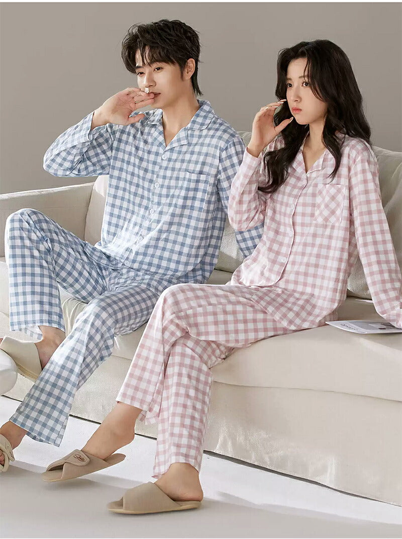 パジャマ 上下セット 男女兼用 レディース 綿 ネルシャツ 前開き 春 秋  冬用 長袖 メンズ ルームウェア 肌に優しい 厚手 入院 無地 コットン 綿 女性 部屋着 大人 男女ペア ユニセックス 160 170 おしゃれ かわいい 夫婦 敬老の日 プレゼント ギフトM L 2L 3L 4L
