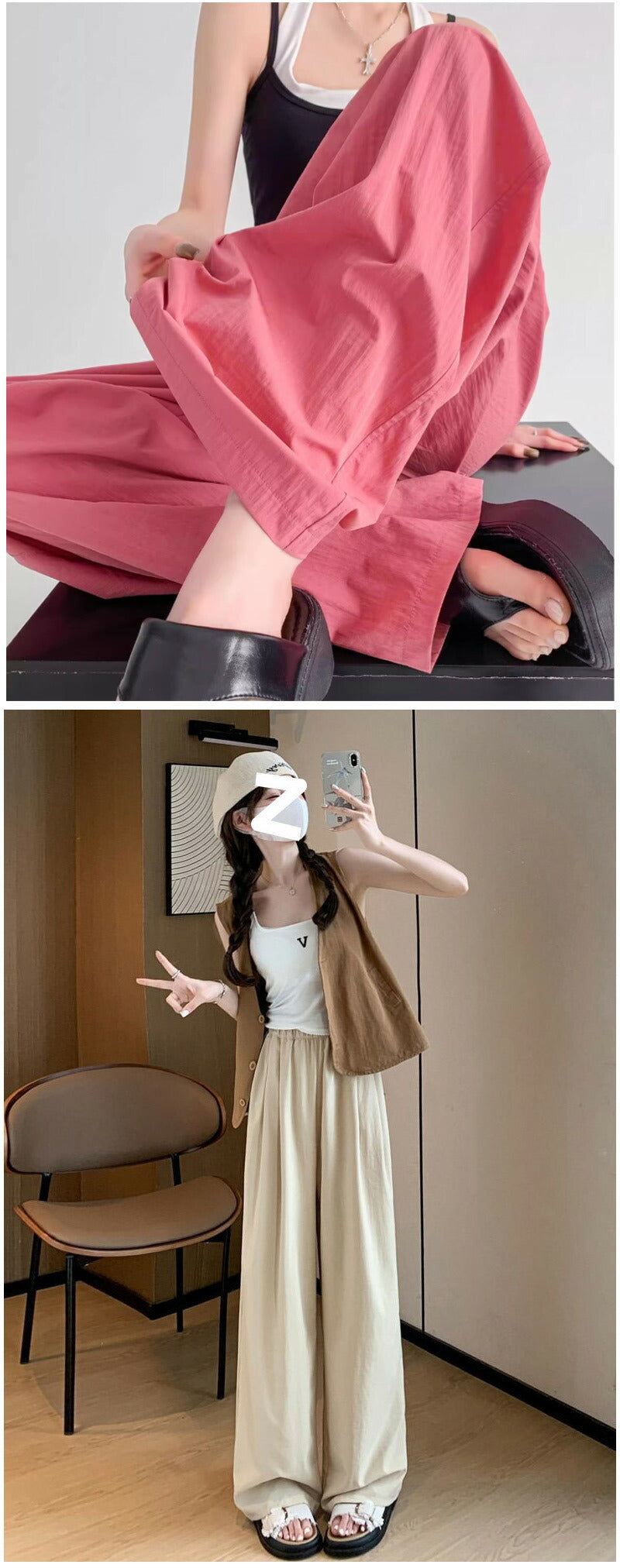 ワイドパンツ レディース 涼感ワイドパンツ 夏 涼しい 涼感 冷感 速乾 パンツ ボトムス ゆったり ガウチョパンツ タック入り タック ワイド 大きいサイズ 低身長 高身長 ポケット付き 定番コーデ