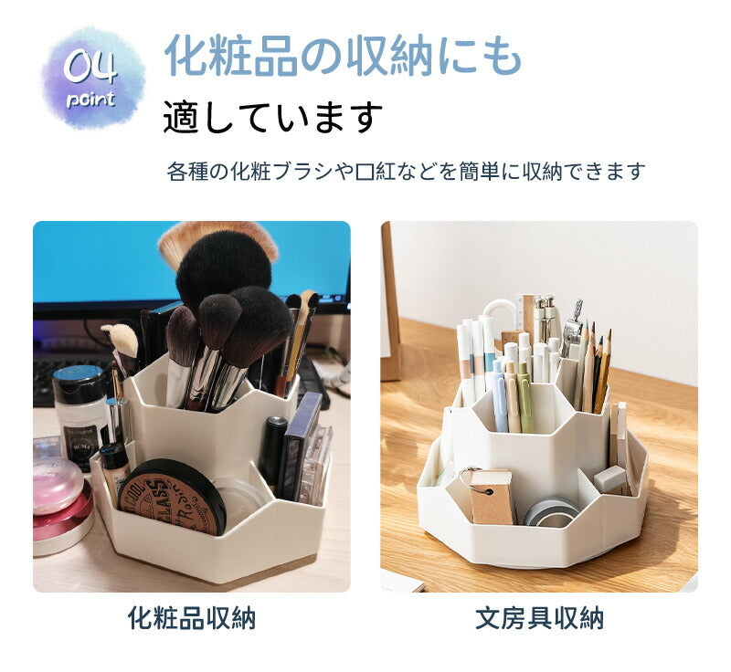 ペン立て 回転 360度 ペンスタンド ペンホルダー ペン入れ ペンケース 卓上収納ボックス デスク収納 小物 仕切り付き 多機能 大容量 文房具 化粧品 便利penholder-001
