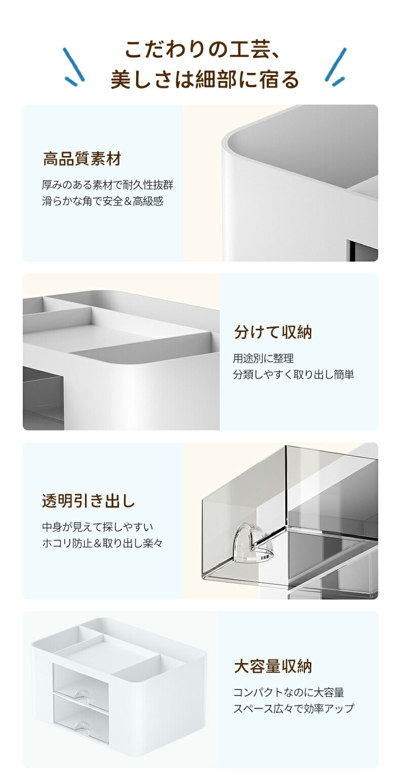ペン立て ペンスタンド ペンホルダー ペン入れ デスク収納 大容量 小物 文房具 ボックス 収納 卓上 オフィス デスク デスクオーガナイザー 便利 白 卓上収納 小物ケース 小物入れ 引き出し おしゃれ かわいい 入れ ケース 透明 鉛筆 立て おすすめ プレゼント