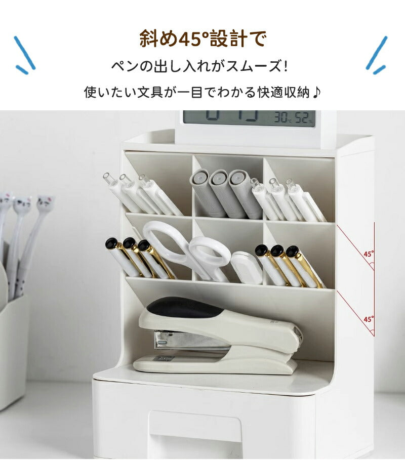 ペン立て 卓上収納ボックス  ペンスタンド ペンホルダー ペン入れ 卓上収納 デスク収納 大容量 小物 文房具 ボックス 収納 卓上 オフィス デスク デスクオーガナイザー 便利 小物入れ 引き出し 事務用品整理 整頓 収納ボックス  メイクボックス