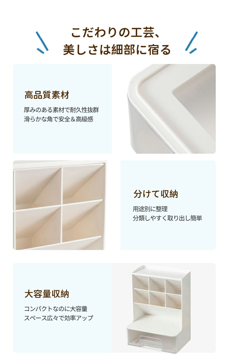ペン立て 卓上収納ボックス  ペンスタンド ペンホルダー ペン入れ 卓上収納 デスク収納 大容量 小物 文房具 ボックス 収納 卓上 オフィス デスク デスクオーガナイザー 便利 小物入れ 引き出し 事務用品整理 整頓 収納ボックス  メイクボックス