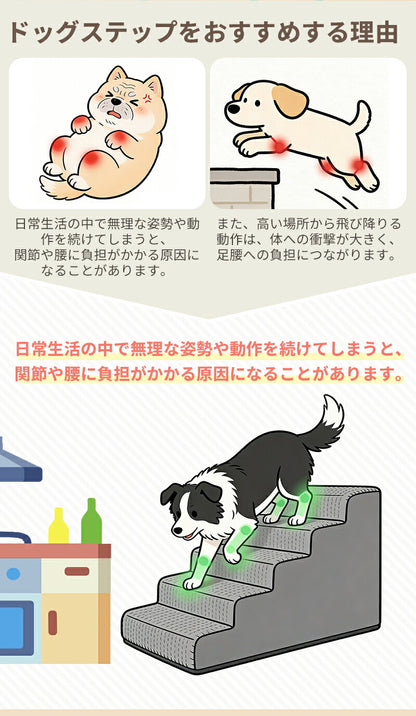 ドッグステップ ステップ 階段 犬 猫 クッション スロープ 2段 3段 4段 踏み台 ペットステップ ベッド用階段 ペット 用 滑り止め 角丸 なだらか ソファ ベッド マット 犬用階段 高さ 高め 登り降り 段差 ペット用階段 コーデュロイカバー 大型犬 中型犬 小型犬
