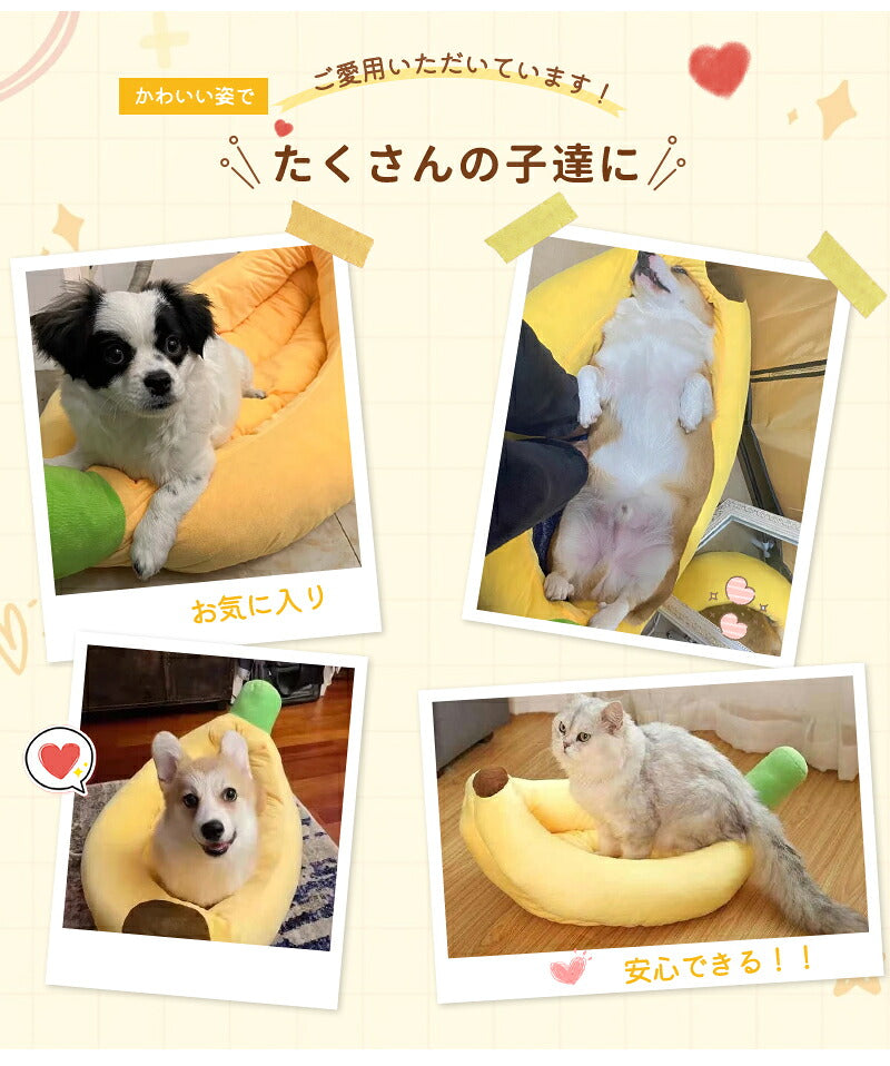 ペットベッド 洗える バナナベッド 中型犬 犬 猫 いぬ ねこ ペット オールシーズン ベッド  夏 送料無料 ハウス 犬用ベッド 猫用ベッド ネコベッド パピー シニア 多頭飼い 子犬 子猫 あごのせ 春 秋 冬 通年 寝床 小型犬  大型犬 Sサイズ 夏用