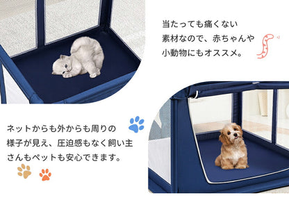 ペットサークル 折りたたみ 屋根付き 犬 猫 メッシュサークル 頑丈 サークル 猫用産室 ケージ コンパクト 扉付き 小型犬 中型犬 室内 持ち運び 組立簡単 キャットサークル うさぎ 屋外サークル ペットフェンス 防水 防災 脱走防止 侵入防止
