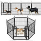 ペットサークル 大型犬 サークル 折りたたみ ペットフェンス ドッグサークル 扉付き ケージ 小型犬 中型犬 犬 猫 組み換え可能 室内外兼用 ハムスター ゲージ ペットゲージ ペットケージ 屋根付き お手入れが簡単 幅70cm~90cm 高さ80cm~100cm パネル6枚