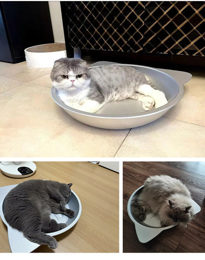 ネコベッド アルミ ベッド 猫 ひんやりベッド 猫鍋 犬 ねこ ひんやり 冷感 夏用 暑さ対策 M/L ジャンボサイズ クール たらい かわいい おしゃれ ねこ グッズ 猫顔型 猫ベッド ねこ鍋 ねこなべ 猫耳 ペットベッド ペット ペット用品 鍋