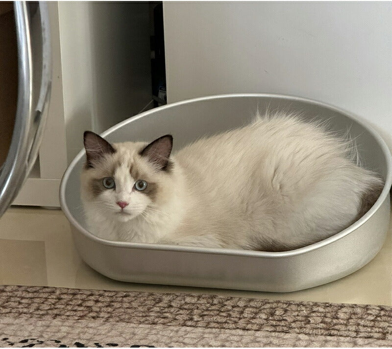 ネコベッド アルミ ベッド 猫 ひんやりベッド 猫鍋 犬 ねこ ひんやり 冷感 夏用 暑さ対策 ジャンボサイズ クール たらい かわいい おしゃれ ねこ グッズ 猫顔型 猫ベッド ねこ鍋 ねこなべ 猫耳 ペットベッド ペット ペット用品 鍋 犬