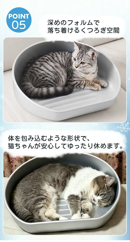 ネコベッド アルミ ベッド 猫 ひんやりベッド 猫鍋 犬 ねこ ひんやり 冷感 夏用 暑さ対策 ジャンボサイズ クール たらい かわいい おしゃれ ねこ グッズ 猫顔型 猫ベッド ねこ鍋 ねこなべ 猫耳 ペットベッド ペット ペット用品 鍋 犬