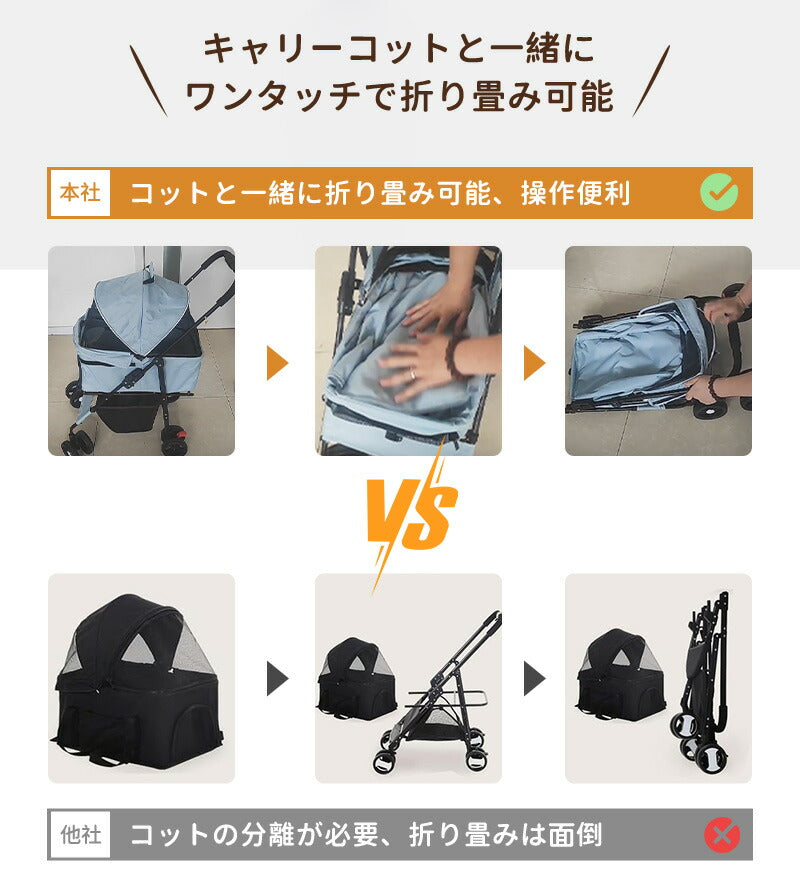 ペットカート 軽量 分離式 犬カート 中型犬 Wタイヤ 安定 2匹 軽快走行 4輪ペットカート 対面式 ペット キャリー 犬用バギー 折りたたみ式 カート 介護用 多頭 小型犬 猫 多機能 犬用ベビーカー  犬キャリー バギー 組み立て簡単 耐荷重20KG