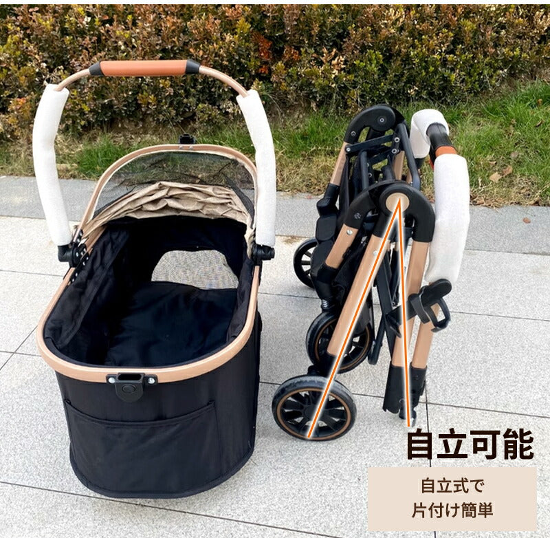 ペットカート 軽量 分離式 犬カート 中型犬  4輪ペットカート 対面式 ペット キャリー 犬用バギー 折りたたみ式 カート 介護用 多頭 小型犬 猫 多機能 犬用ベビーカー  犬キャリー バギー 自立可 組み立て簡単 耐荷重15KG