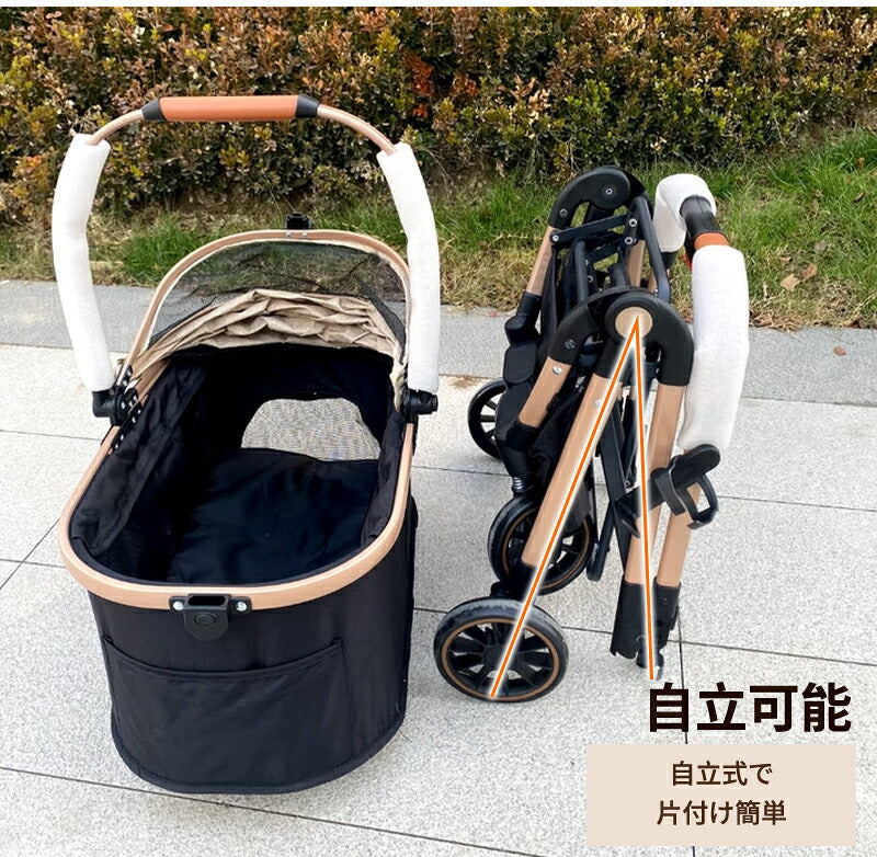 ペットカート 軽量 分離式 犬カート 中型犬  4輪ペットカート 対面式 ペット キャリー 犬用バギー 折りたたみ式 カート 介護用 多頭 小型犬 猫 多機能 犬用ベビーカー  犬キャリー バギー 自立可 組み立て簡単 耐荷重15KG