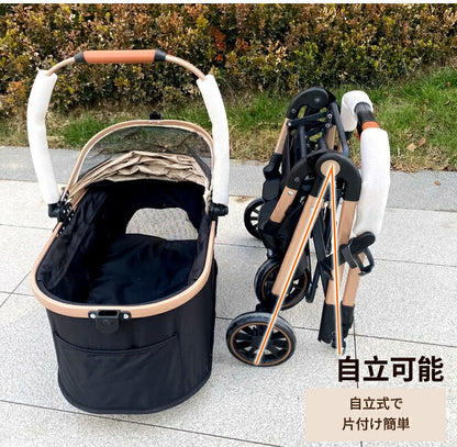 ペットカート 軽量 分離式 犬カート 中型犬  4輪ペットカート 対面式 ペット キャリー 犬用バギー 折りたたみ式 カート 介護用 多頭 小型犬 猫 多機能 犬用ベビーカー  犬キャリー バギー 自立可 組み立て簡単 耐荷重15KG