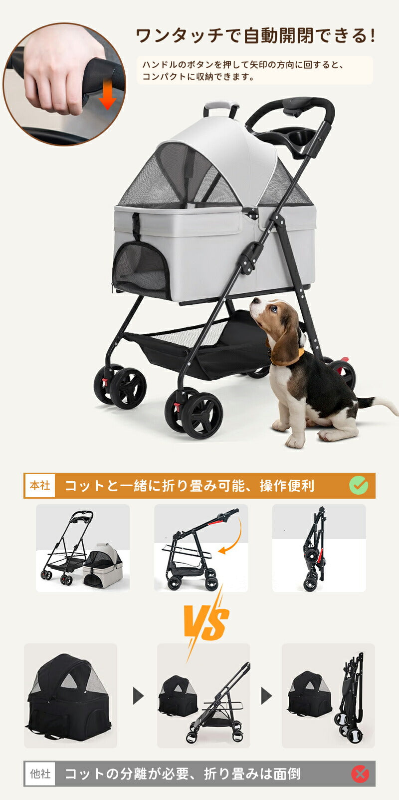 ペットカート 軽量 分離式 犬カート 中型犬 Wタイヤ 安定 2匹 軽快走行 4輪ペットカート 対面式 ペット キャリー 犬用バギー 折りたたみ式 カート 介護用 多頭 小型犬 猫 多機能 犬用ベビーカー  犬キャリー バギー 組み立て簡単 耐荷重20KG