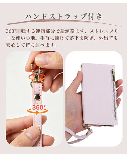 iPhone17 ケース iPhone17Pro iPhone16 iPhone15 iPhone14 iPhone14Pro iPhone14ProMax iPhone13 対応 手帳型ケース ファスナー付 ポケット付 スマホケース 耐衝撃 シンプル iPhoneケース 15Pro対応 アイフォンケース