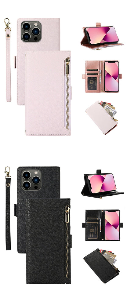 iPhone17 ケース iPhone17Pro iPhone16 iPhone15 iPhone14 iPhone14Pro iPhone14ProMax iPhone13 対応 手帳型ケース ファスナー付 ポケット付 スマホケース 耐衝撃 シンプル iPhoneケース 15Pro対応 アイフォンケース
