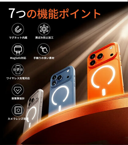 iPhone17 ケース magsafe対応 耐衝撃 ワイヤレス充電対応可 頑丈 スマホケース iPhone17Air iPhone17Pro iPhone17ProMax iPhone16ProMax iPhone15 iPhone15Pro iPhone15ProMax iPhone14 iPhone14Pro iPhone14ProMax 対応 スマホカバー