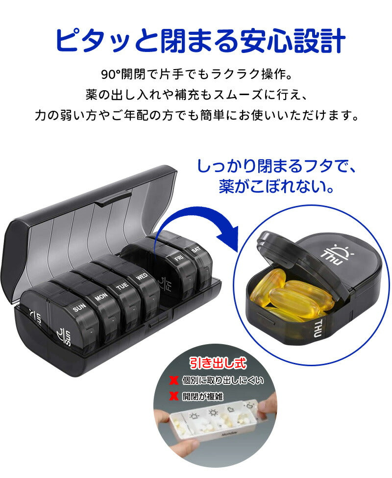 ピルケース 薬 薬ケース 大容量 1週間 朝昼晩 薬入れケース 携帯用 お薬ケース サプリケース 持ち運び サプリメントケース 薬入れ サプリメント 小型 1日3回 錠剤 仕切り コンパクト 大きめ 常備薬 ケース 飲み忘れ防止 持ち運び便利 高齢者 シンプル おしゃれ プレゼント