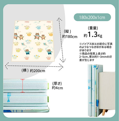 プレイマット ベビープレイマット ベビー 防水 赤ちゃん 折りたたみ プレマ フロアマット リバーシブル コンパクト ロンマット 安全性 キッズ 持ち運び 出産祝い 保育 幼児 寝返り 結婚祝い 道路 防水 厚手 収納可 衝撃吸収 防音 ギフト