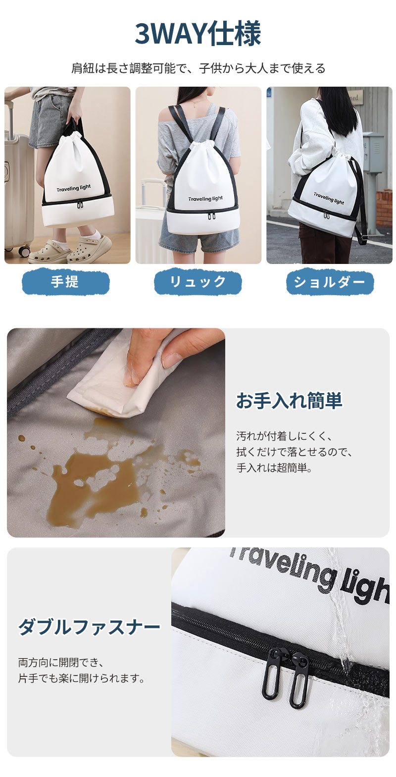 プールバッグ 女の子 大容量 乾湿分離 手提げループ 軽量 旅行 プールバック キッズ スイムバッグ リュック 水泳バッグ ビーチバッグ ナップザック 子供 スpoolbag-1001
