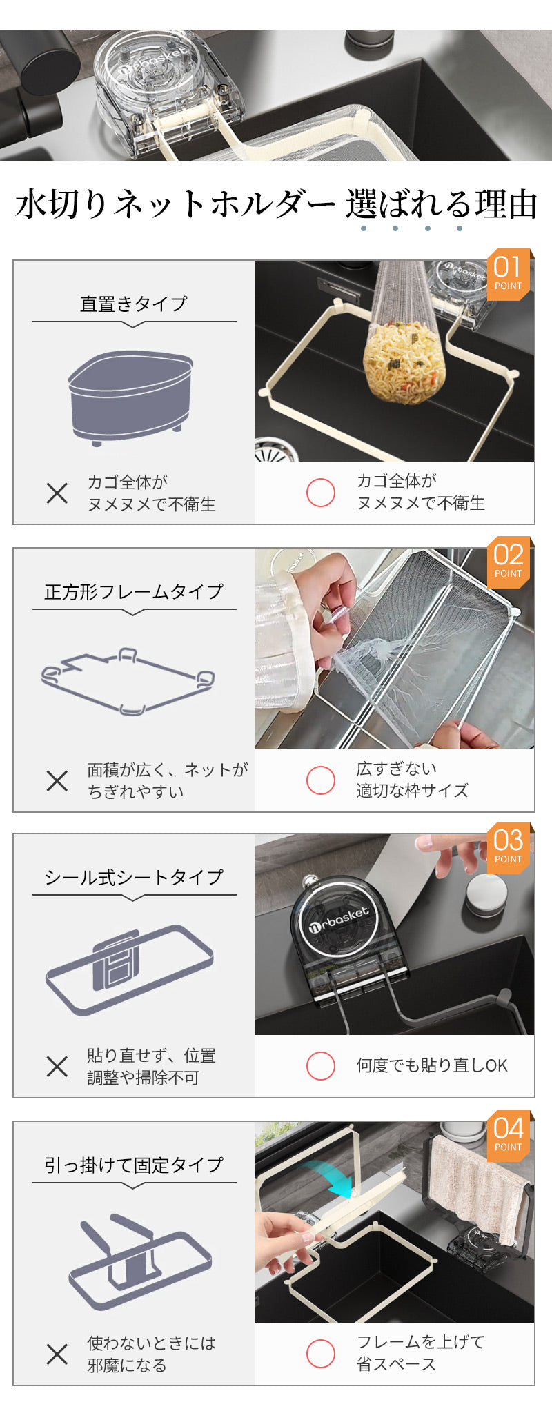 キッチンドレイン 生ごみスタンド 四角コーナーいらず 浮かせる 本体 四角コーナー 折り畳み 生ゴミ キッチンドレイン 水切りネット 100枚付き ネット ホルダー シンク ラック 台所 キッチン いらず シンク おしゃれ 水切りラック キッチン雑貨